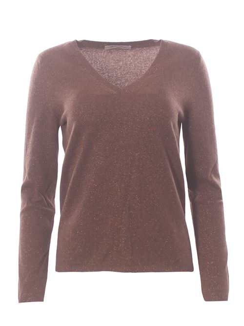 wool and cashmere lurex v-neck LA FILERIA | 57251/16805180